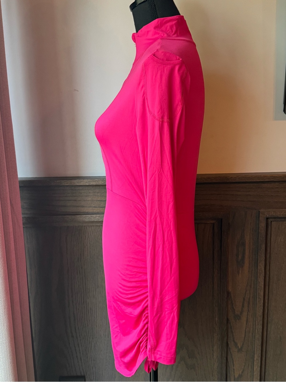 BloqUV Long-Sleeve Pink Swim Coverup Tunic with Half-Zip - Picture 4 of 8